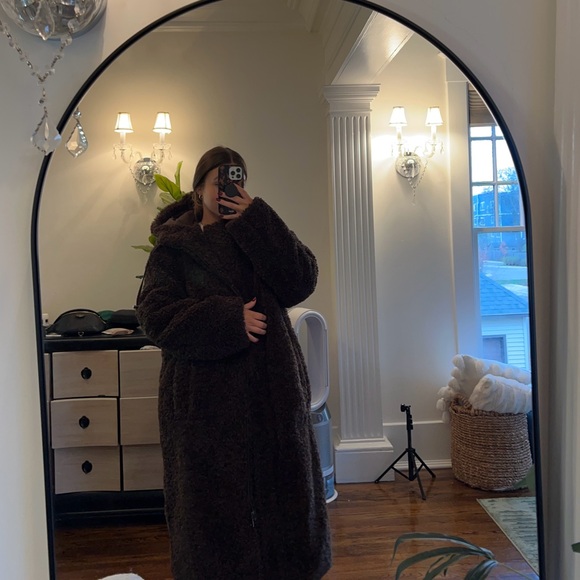 Long brown teddy jacket - Picture 3 of 7